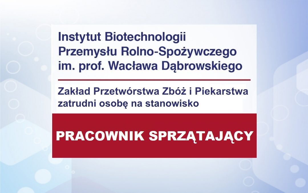 NIEAKTUALNE: Pracownik sprzątający w ZZ