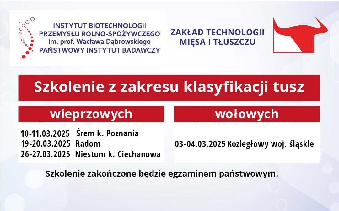 Szkolenie z zakresu klasyfikacji tusz wołowych i wieprzowych w systemie EUROP