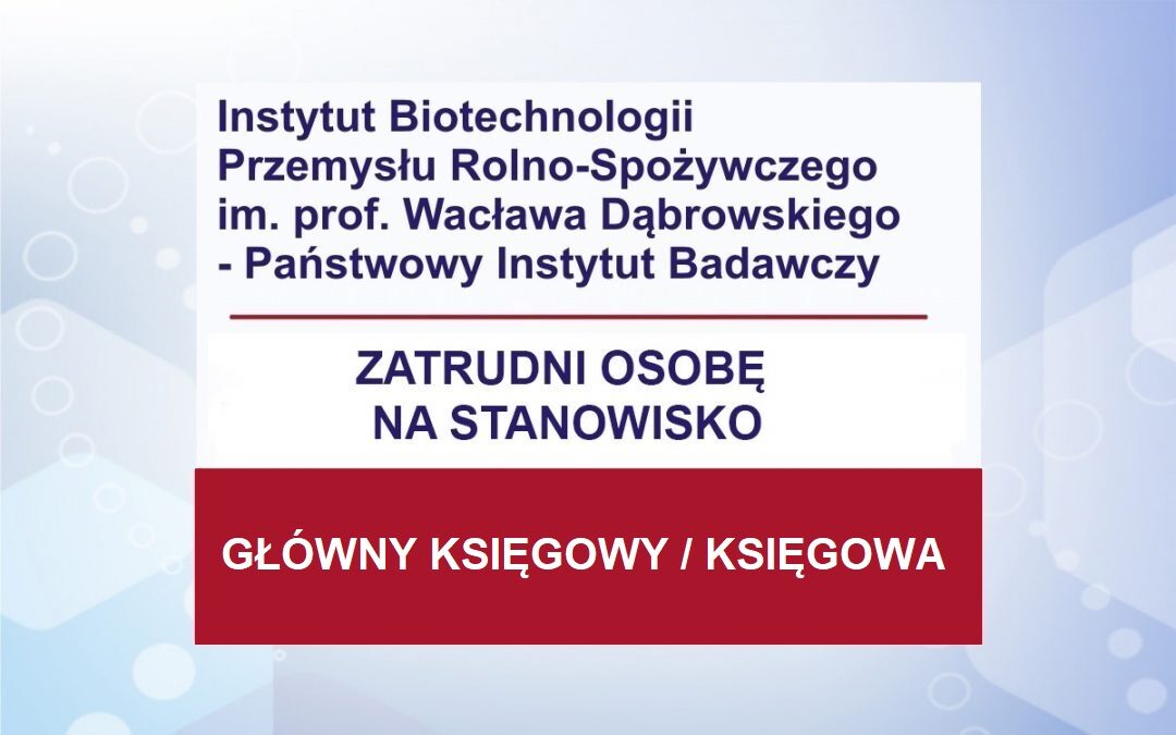 Praca – Główny Księgowy / Główna Księgowa