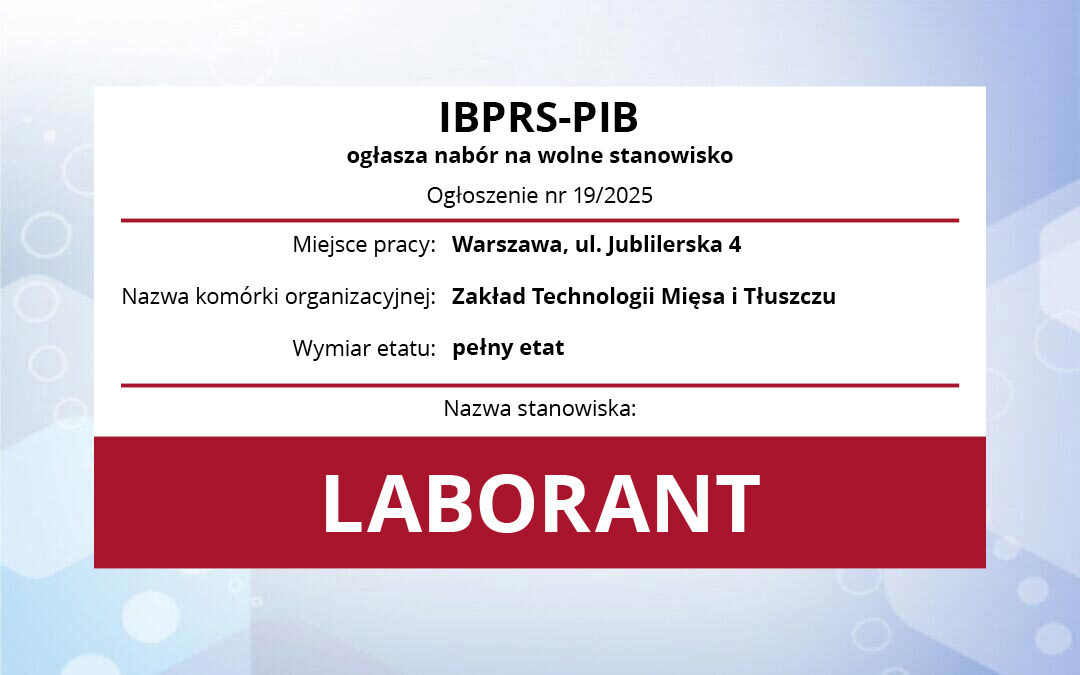 Praca: laborant (pełny etat) 19-2025.