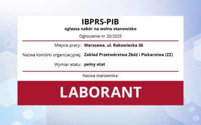 Praca: laborant (pełny etat) 20-2025.