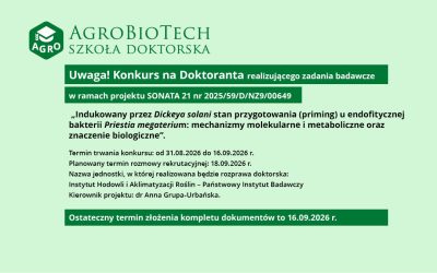Konkurs na doktoranta szkoły doktorskiej „AgroBioTech PhD”