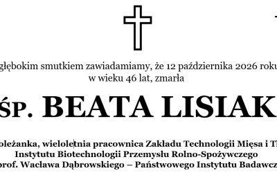 Beata Lisiak – pożegnanie
